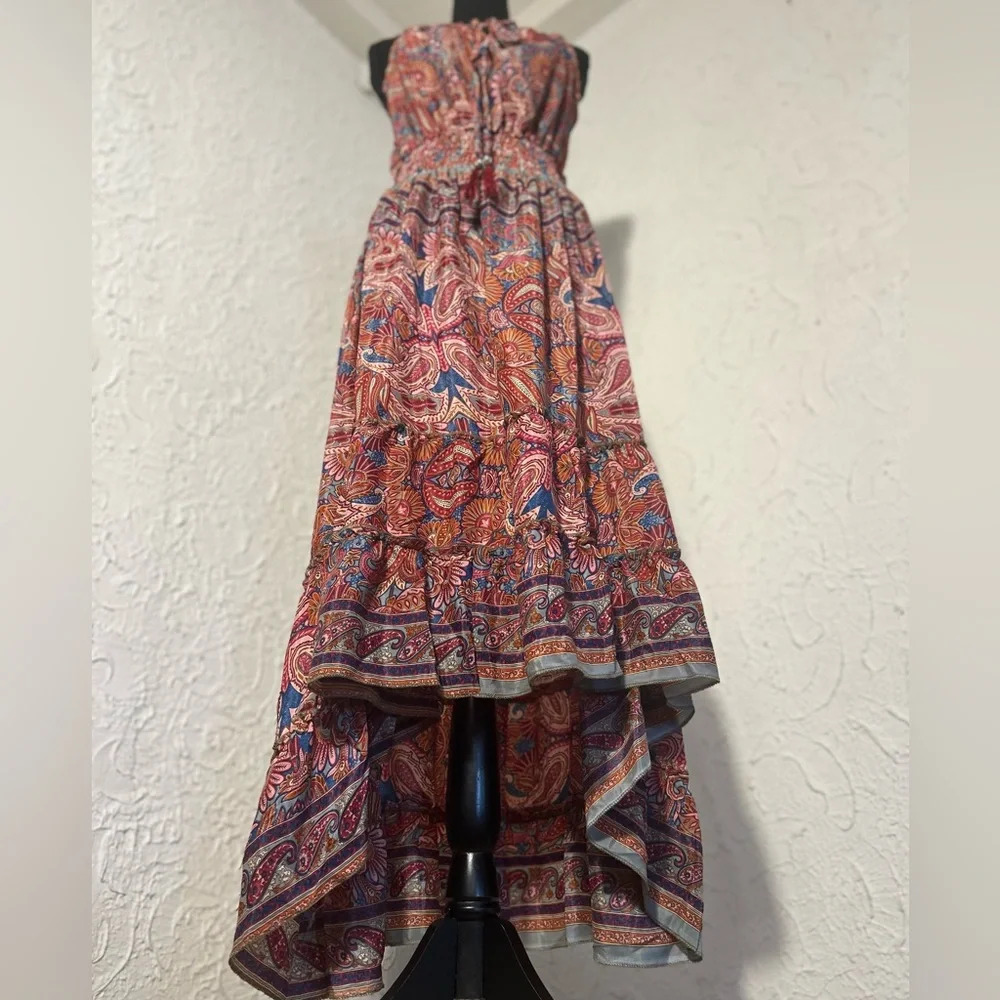 NWT! 100% Silk Sun Dress, Super Flowy, Gorgeous and NWT! Size L, P2P -20” - Picture 13 of 15